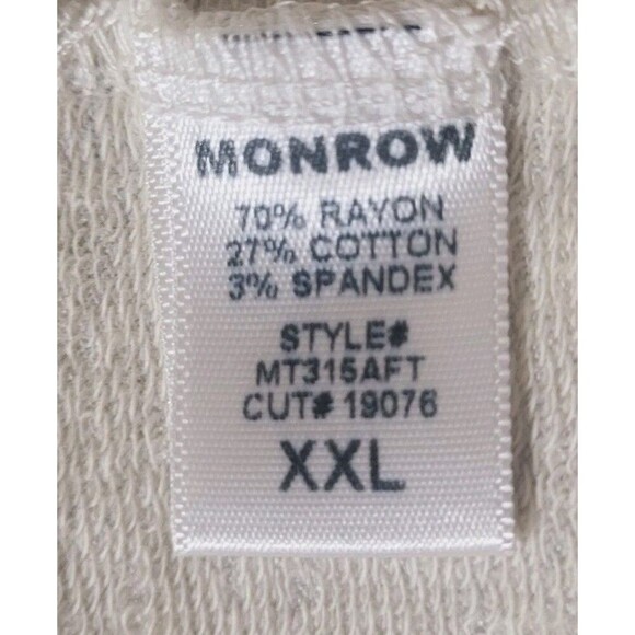 Monrow Mens Supersoft Crewneck Sweatshirt Heather Ivory/Gray XXL MSRP $138 - Picture 7 of 8